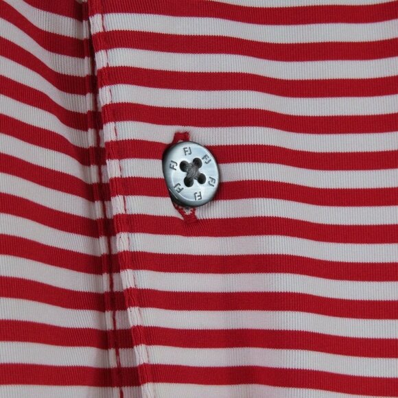 Footjoy Mens XL Ridgeway Country Club Prodry Lisle Red Striped Golf Polo Shirt - Picture 3 of 9